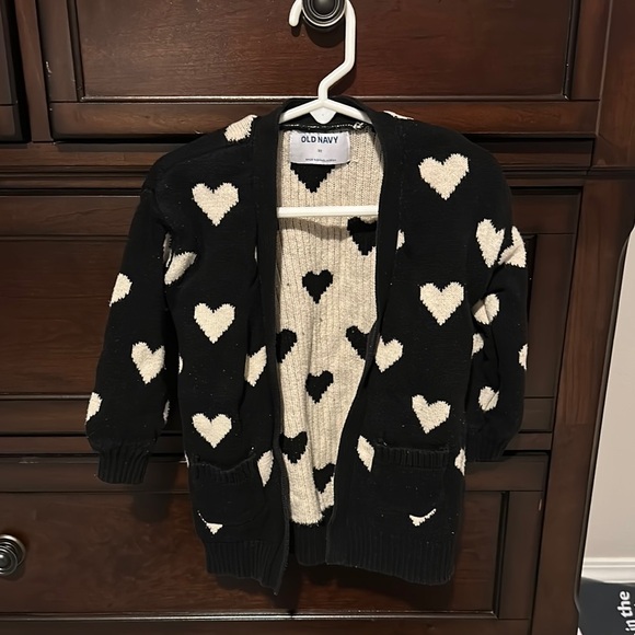 Old Navy Black Heart Cardigan - Picture 1 of 3
